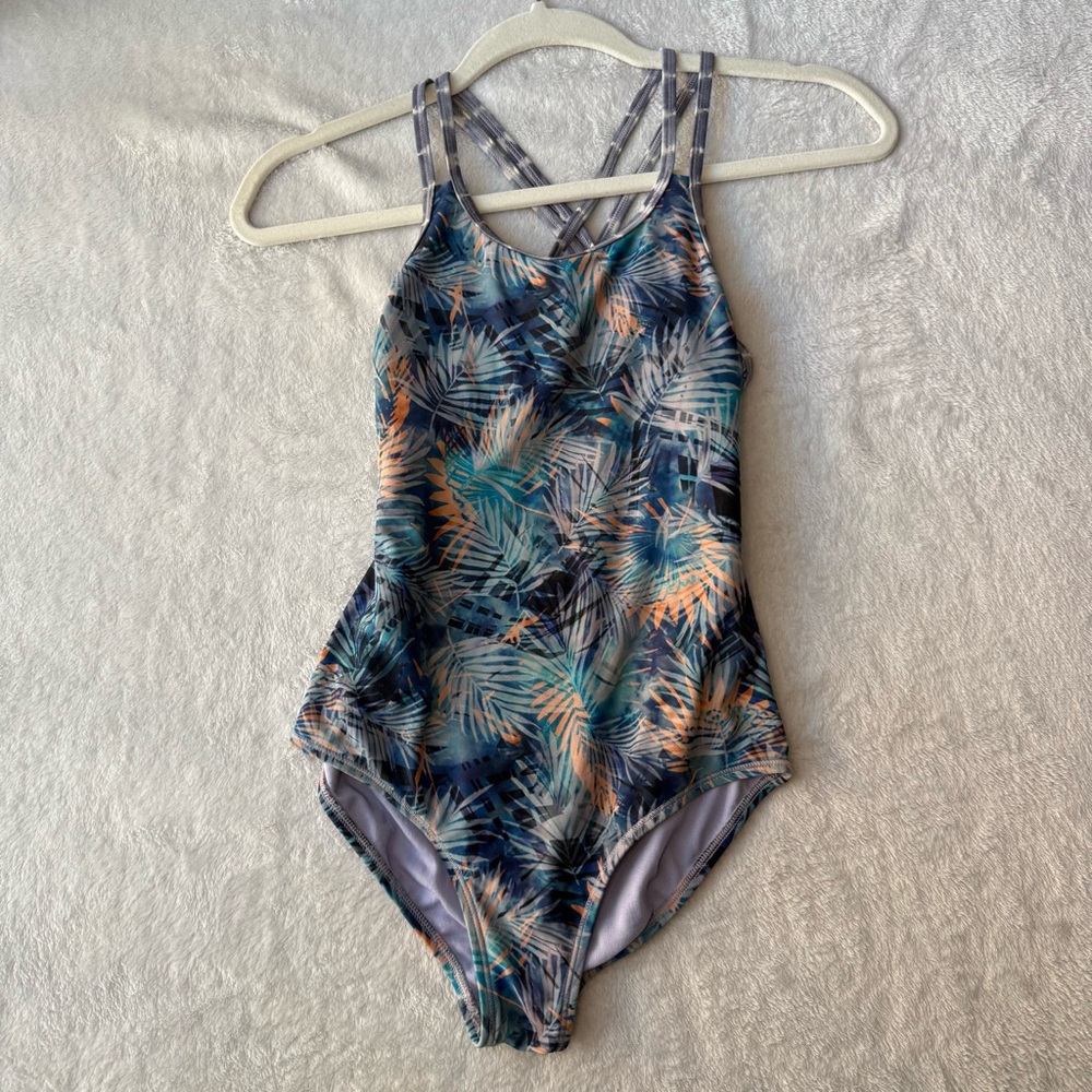 Athleta Tropical Print Kids One Piece Swimsuit